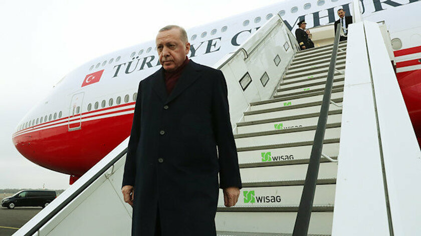 Cumhurbaşkanı Recep Tayyip Erdoğan Libya Zirvesi için Berlin e gitti.